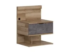 Black Red White Yöpöytä BRW Arica P, Ruskea/harmaa.