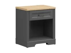 Black Red White Yöpöytä BRW Jasmin, Harmaa/ruskea