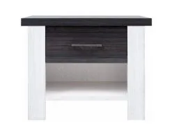 Black Red White Yöpöytä BRW Luca, Valkoinen/musta.