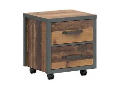 Black Red White Yöpöytä BRW Weston 2S, Ruskea.