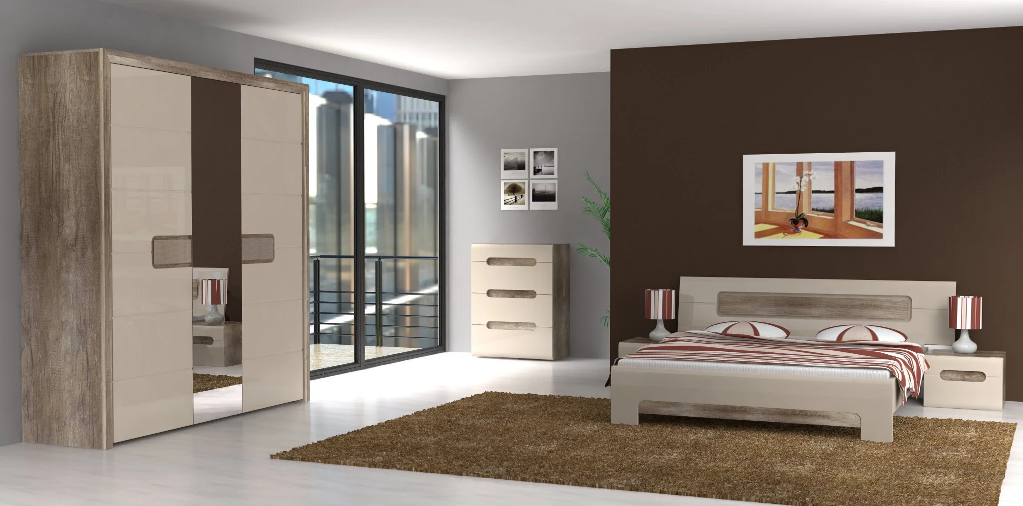 Yöpöytä Forte Tiziano TZMK02, Ruskea 4 Yöpöytä Forte Tiziano TZMK02, Ruskea - Image 4