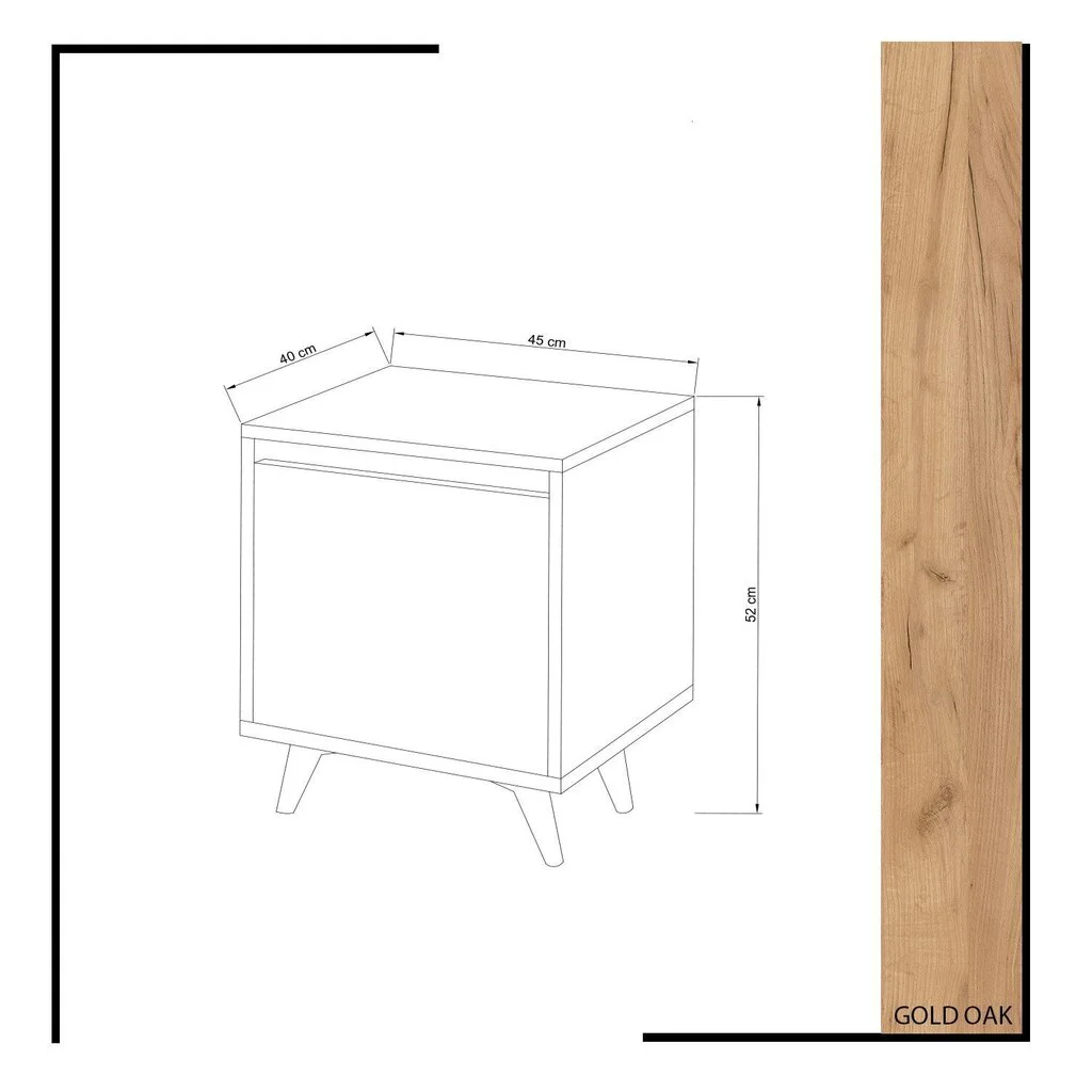 Yöpöytä Kalune Design Piona, Valkoinen / Ruskea 4 Yöpöytä Kalune Design Piona, Valkoinen / Ruskea - Image 4