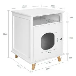 SoBuy Yöpöytä - Kissan Maja SoOsta HAT01-W, Valkoinen -Olohuoneen kalusteet myymälä yopoyta kissan maja soosta hat01 w valkoinen e031c netistai reference