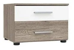 Black Red White Yöpöytä Martina, Valkoinen / Tammi