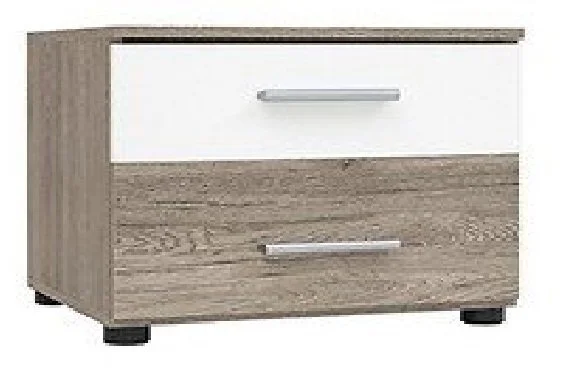 Black Red White Yöpöytä Martina, Valkoinen / Tammi 1 Black Red White Yöpöytä Martina, Valkoinen / Tammi