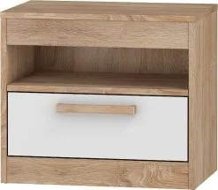 Meblocross Yöpöytä Maximus, Tammi / Valkoinen