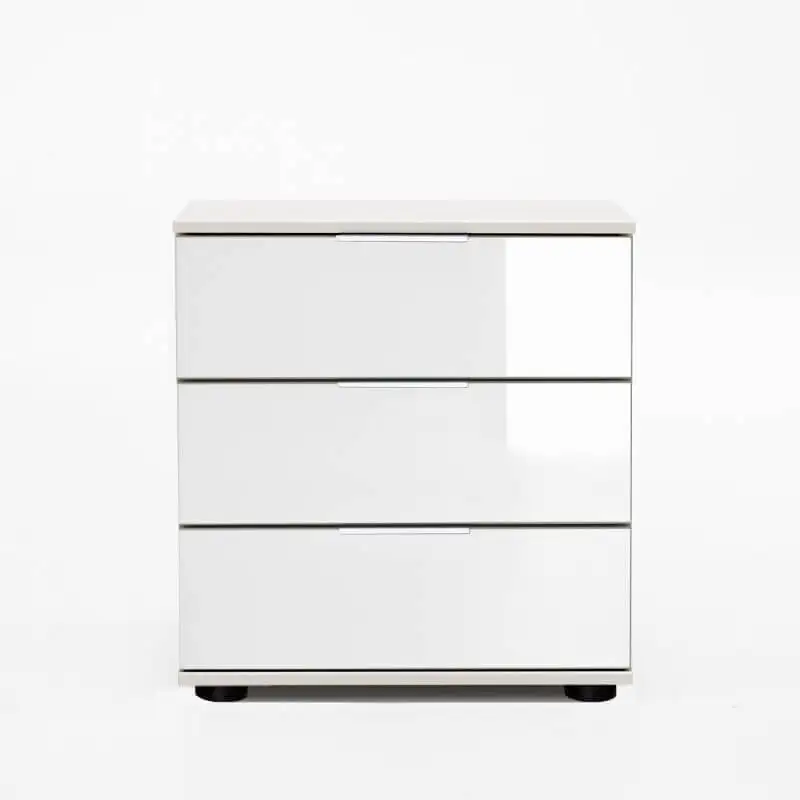 Yöpöytä New York, 3 Laatikkoa, Valkoinen Korkeakiilto 1 Yöpöytä New York, 3 Laatikkoa, Valkoinen Korkeakiilto