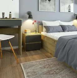 Yöpöytä NORE CL2, Ruskea/harmaa -Olohuoneen kalusteet myymälä yopoyta nore cl2 ruskeaharmaa 094e2 netistai reference