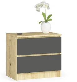 Yöpöytä NORE K60 2, Ruskea / Tummanharmaa.