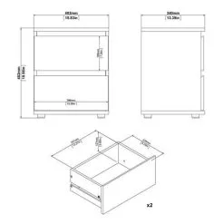 Yöpöytä Tvilum Nova 2S, Valkoinen -Olohuoneen kalusteet myymälä yopoyta tvilum nova 2s valkoinen 6639f halvempi reference